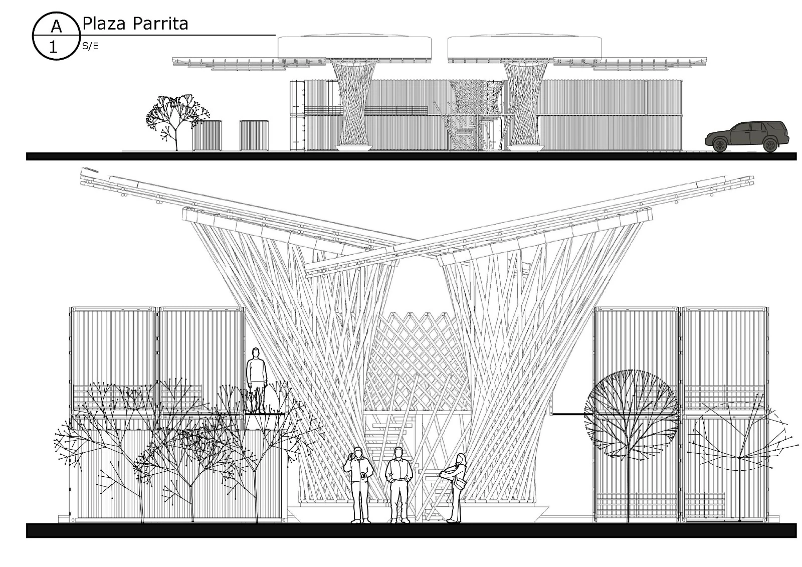 Plaza Parrita · Exploración geométrica en elevación.